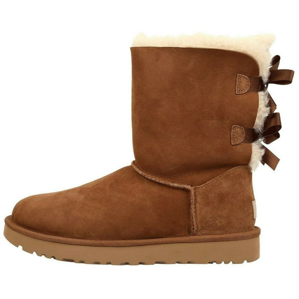UGG Women's Bailey Bow II Suede & Sheepskin Boots - Picture 4 of 7